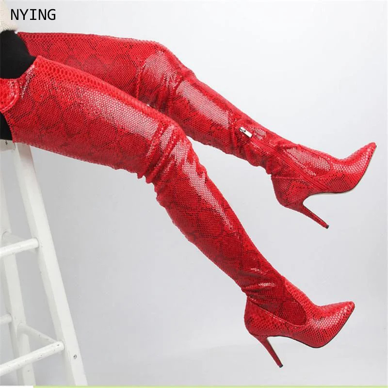 Women'S Shoes Burgundy - 2026 Sexy New Women Winter Thigh