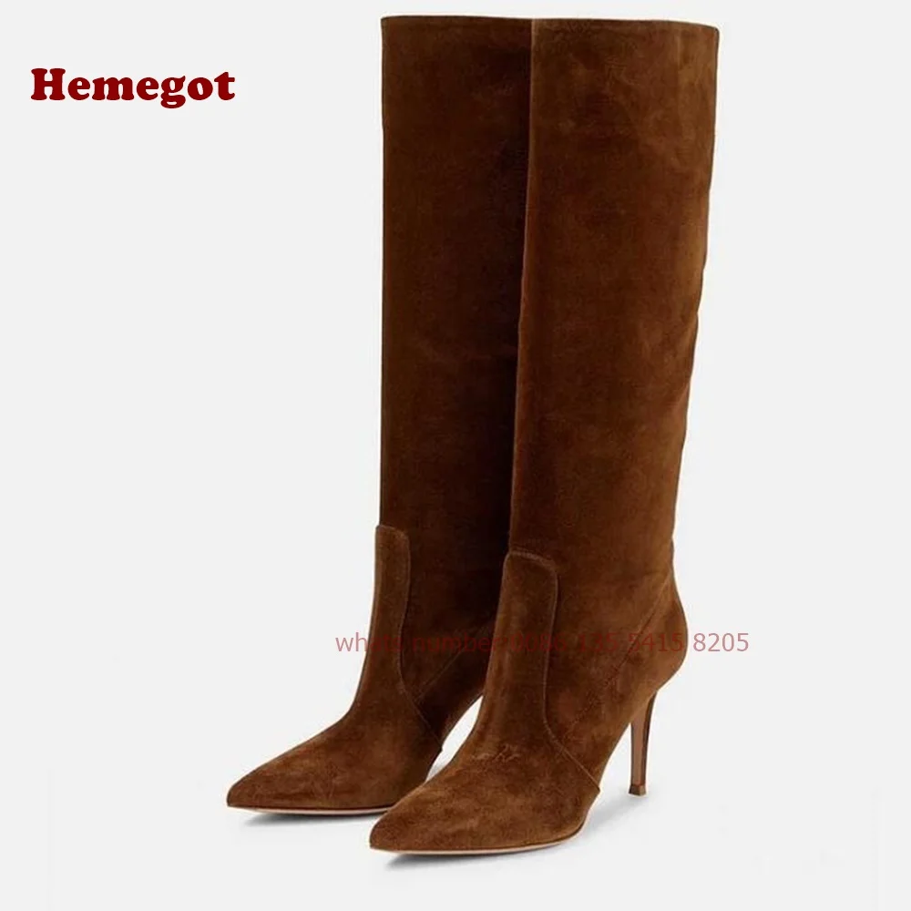 Women'S Shoes Vegan - Vegan Suede Wide Calf Knee High