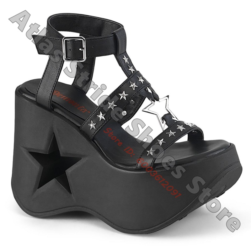 Star Cutout Platform Wedge Ank - Women'S Shoes Vegan ulasan dan harga