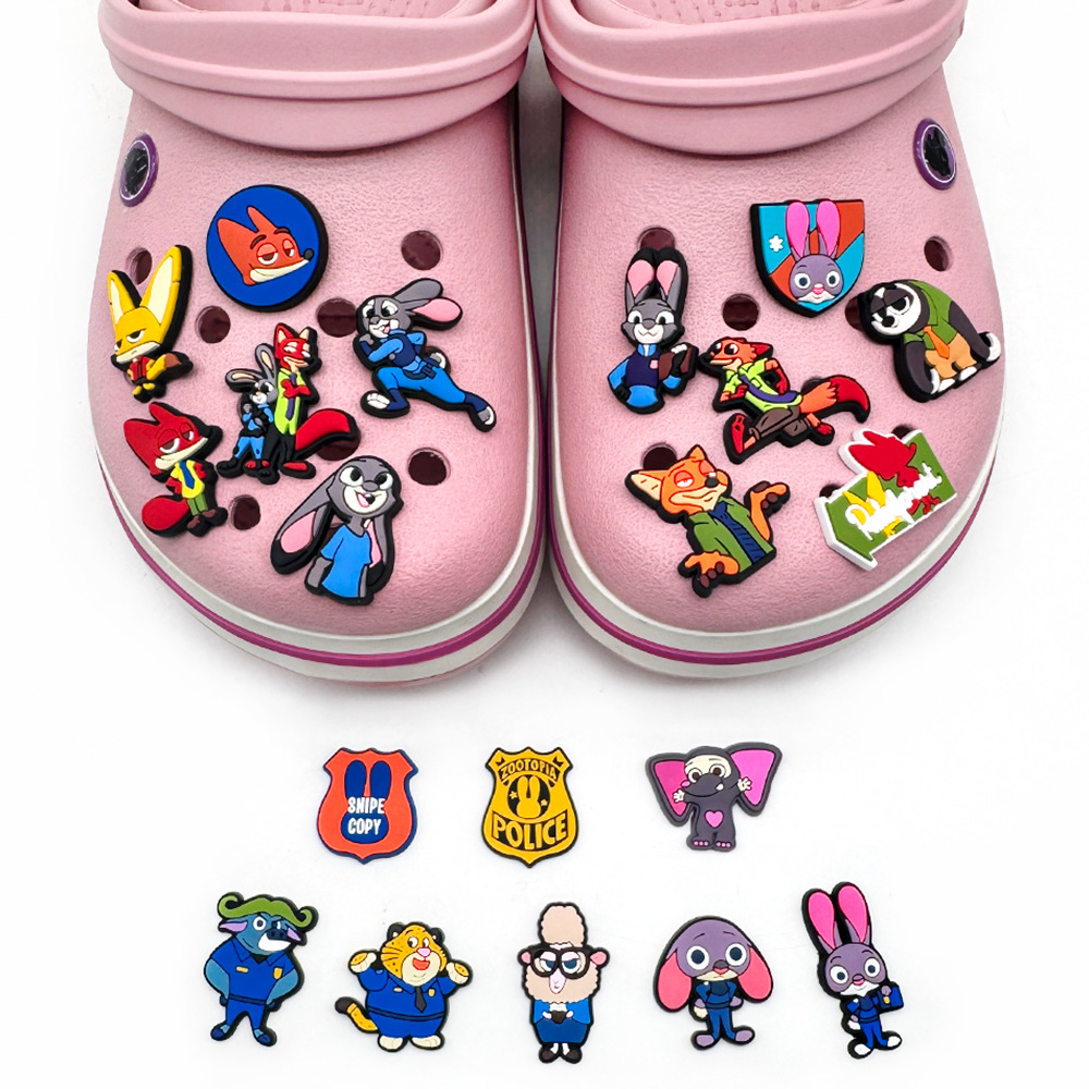 20pcs set cartoon Zootopia ser - Croc Style Clog ulasan dan harga