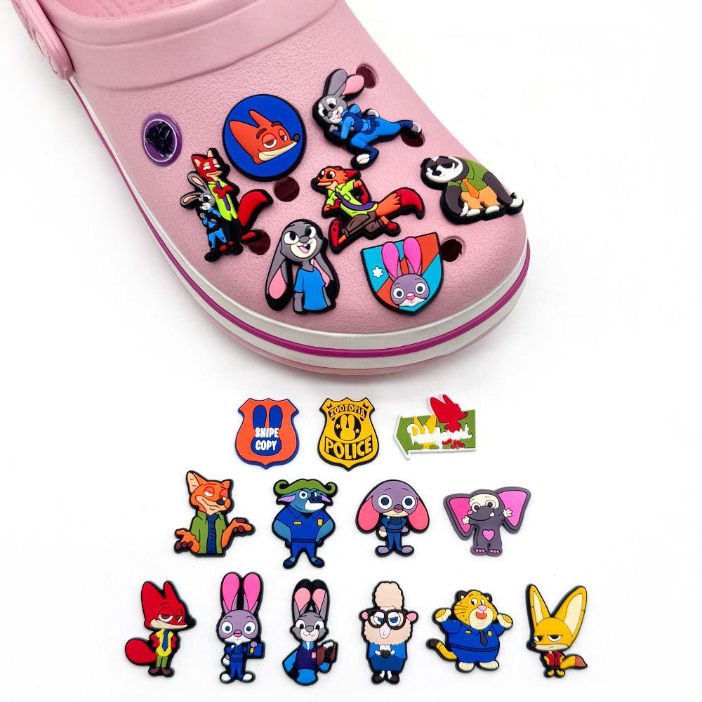 20pcs set cartoon Zootopia ser - Croc Style Clog ulasan dan harga