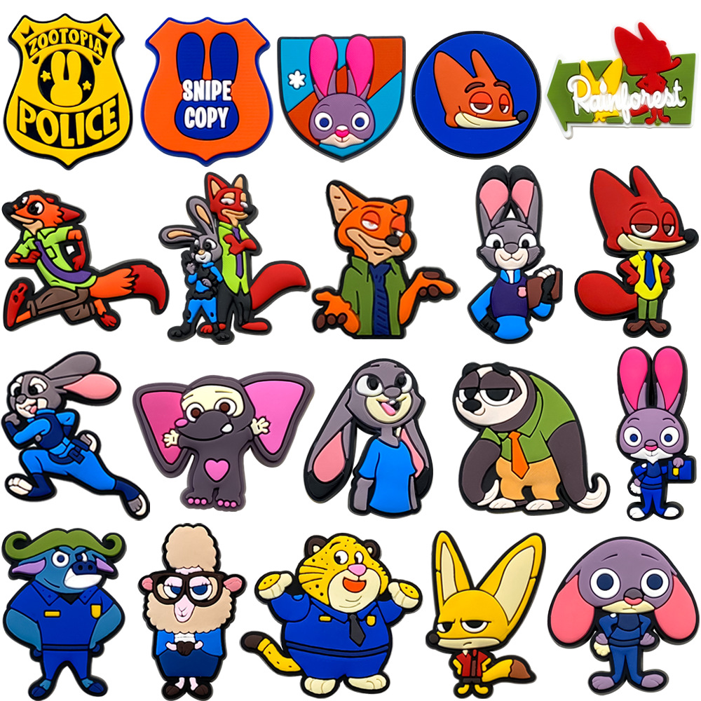 20pcs set cartoon Zootopia ser - Croc Style Clog ulasan dan harga