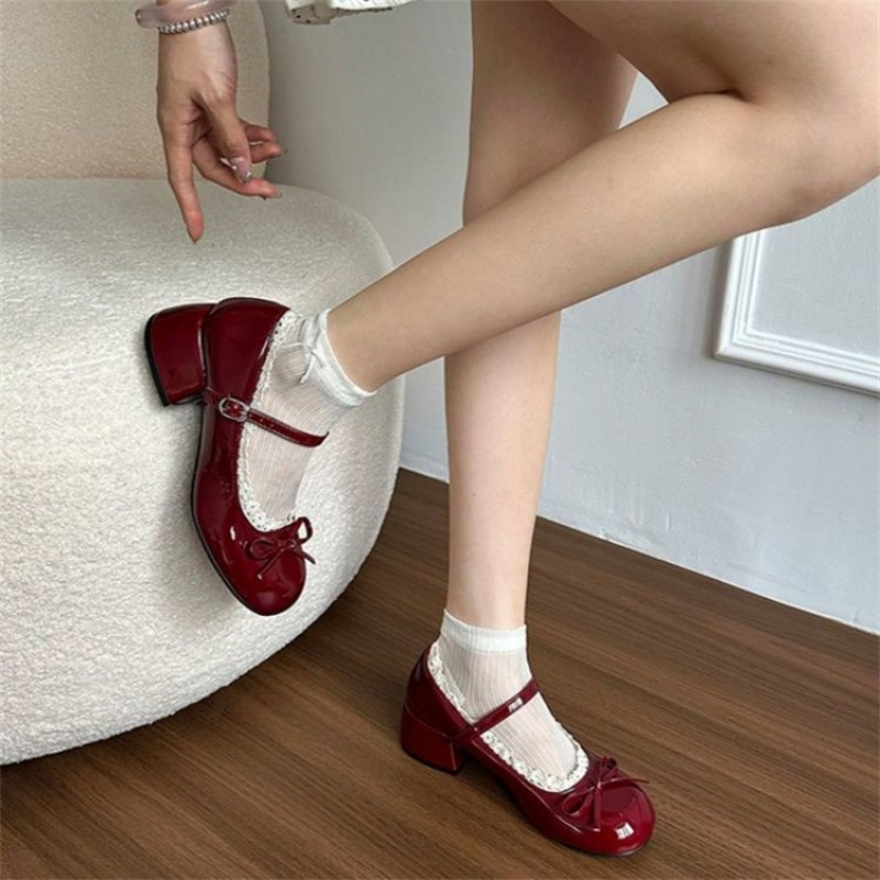 2026 Spring/Fall Women's High- - Women'S Shoes Burgundy ulasan dan harga