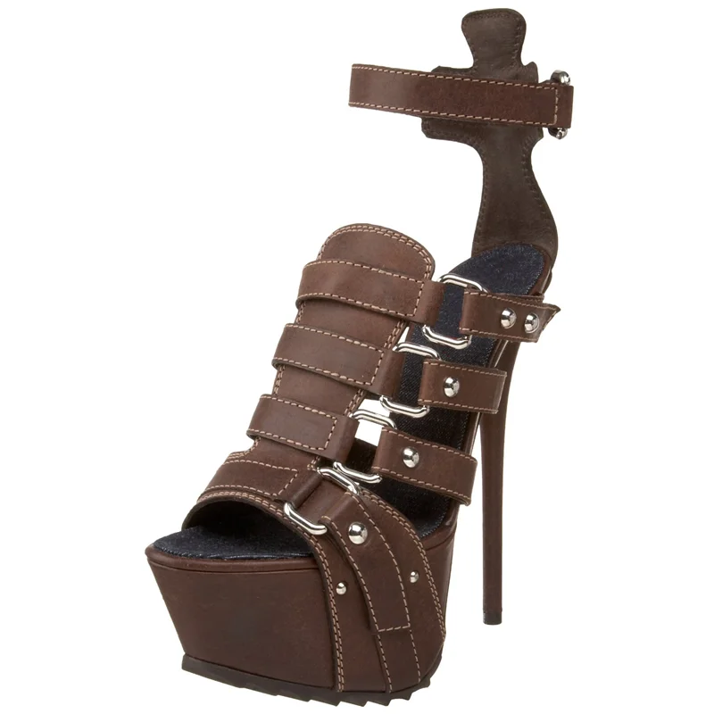 Plaftorm Metal Rivet Buckle St - Women'S Shoes Peep Toe ulasan dan harga
