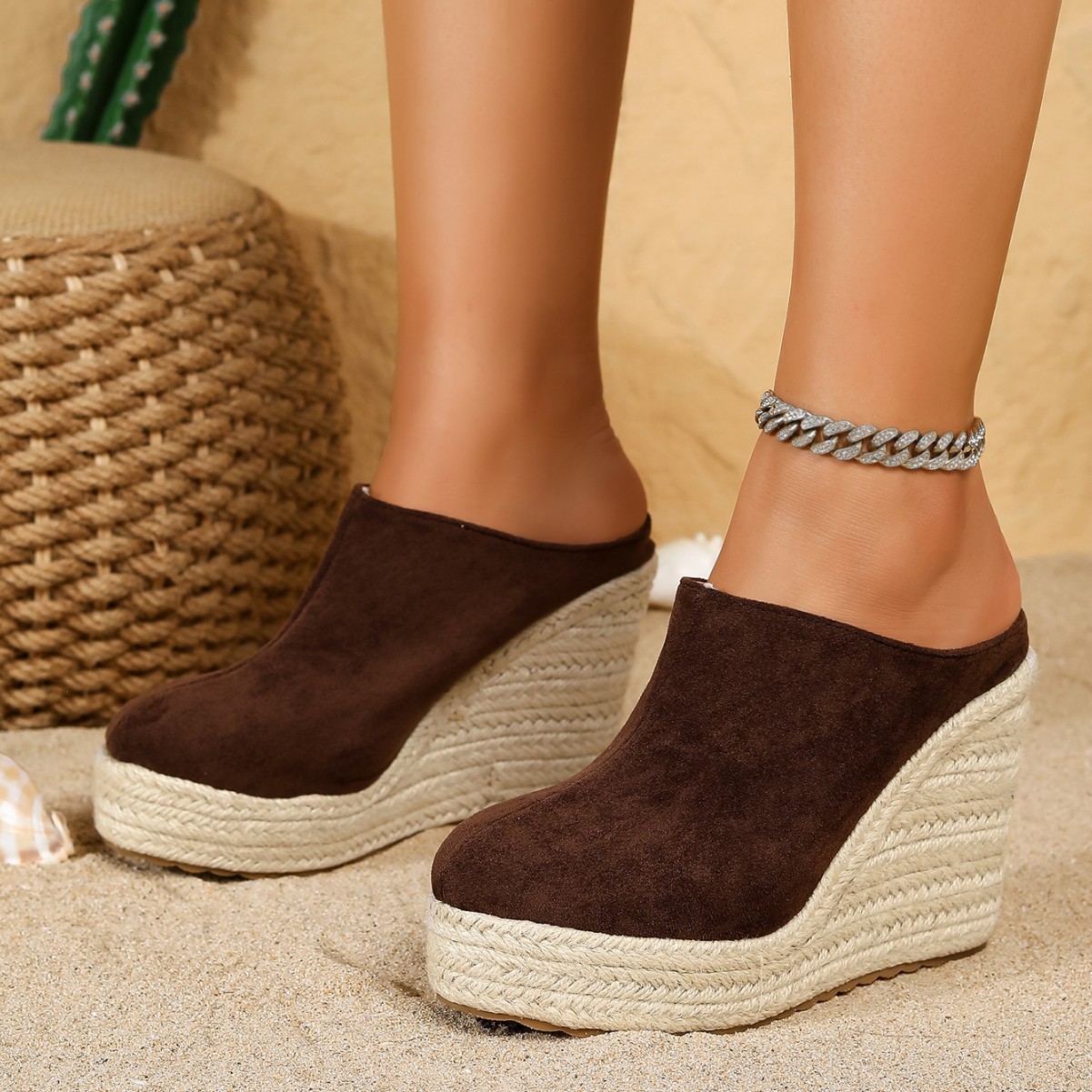 RYAMAG Comfortable Wedge Mules - Espadrille Wedge Shoes ulasan dan harga