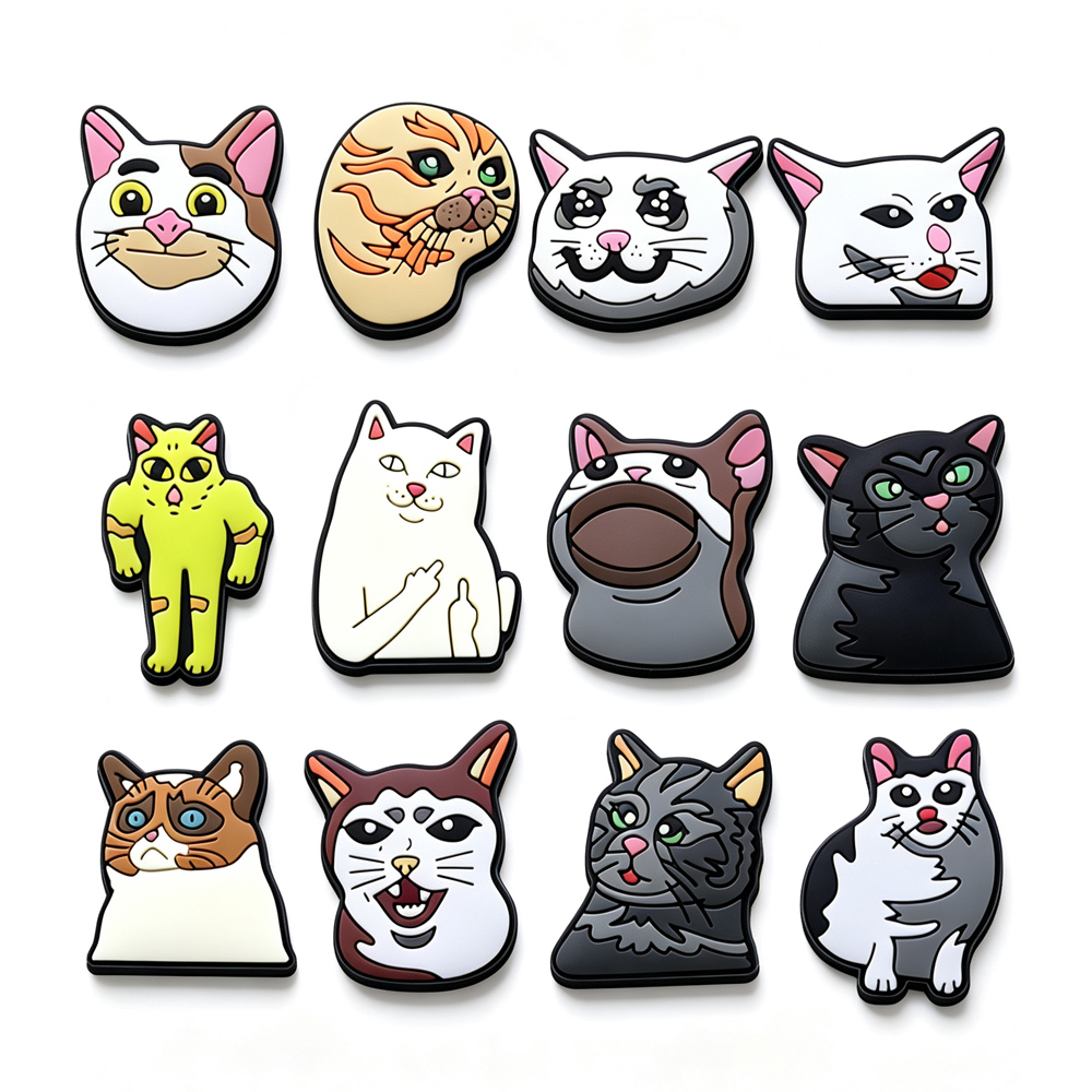 12Pcs Funny Meme Cat Shoe Char - Croc Style Clog ulasan dan harga
