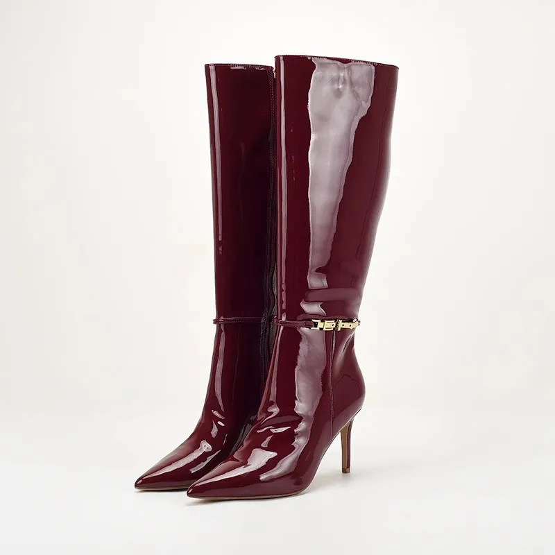 Pointed Toe Stiletto High Heel - Women'S Shoes Burgundy ulasan dan harga