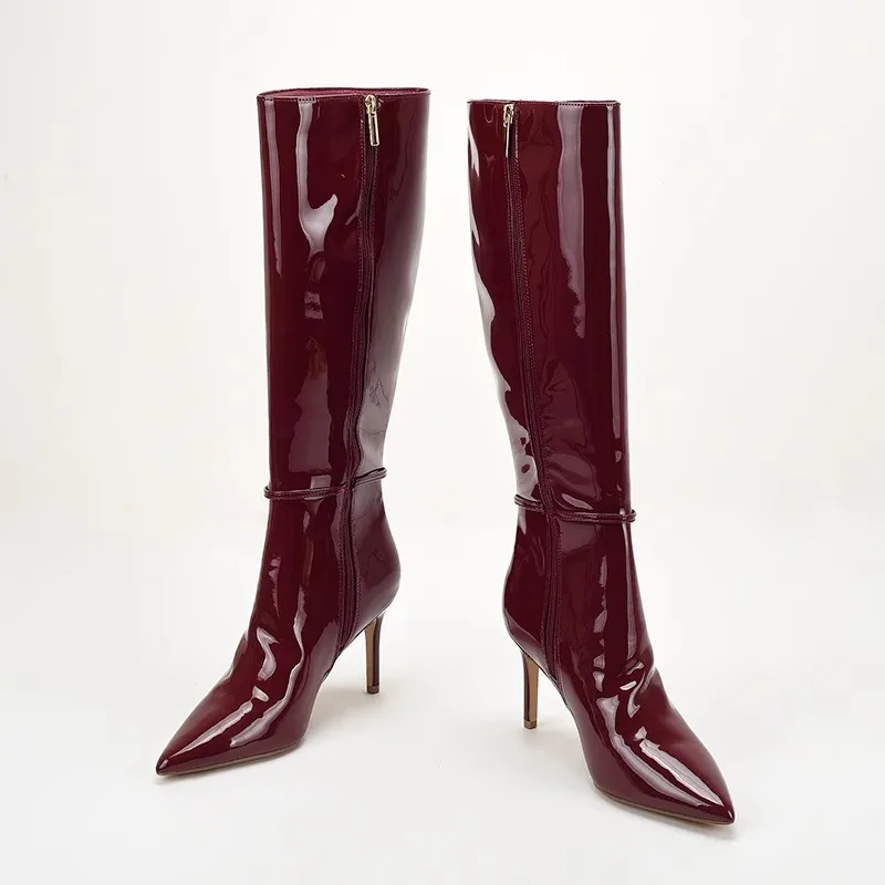 Pointed Toe Stiletto High Heel - Women'S Shoes Burgundy ulasan dan harga