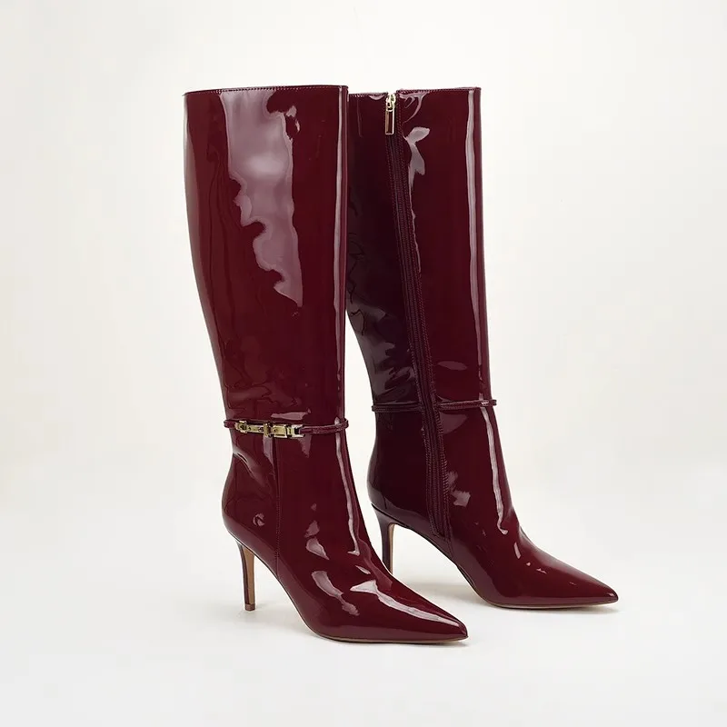 Pointed Toe Stiletto High Heel - Women'S Shoes Burgundy ulasan dan harga