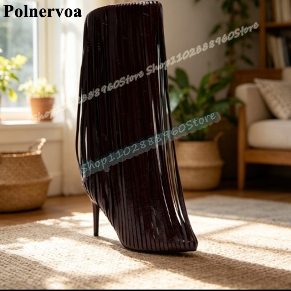 Big Size Knee High Burgundy Ta - Women'S Shoes Burgundy ulasan dan harga