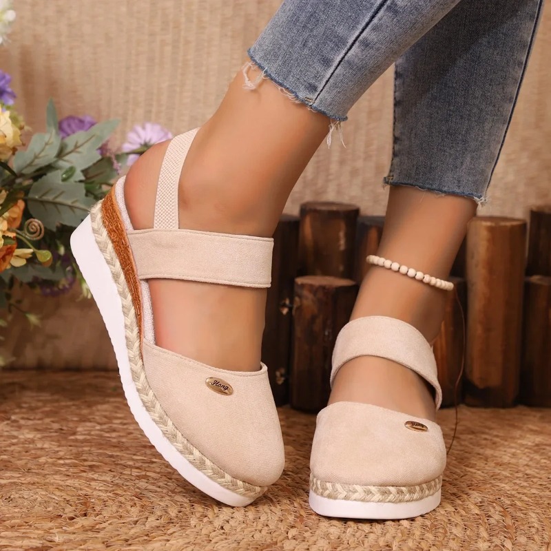 Women Closed Toe Wedge Sandals - Espadrille Wedge Shoes ulasan dan harga