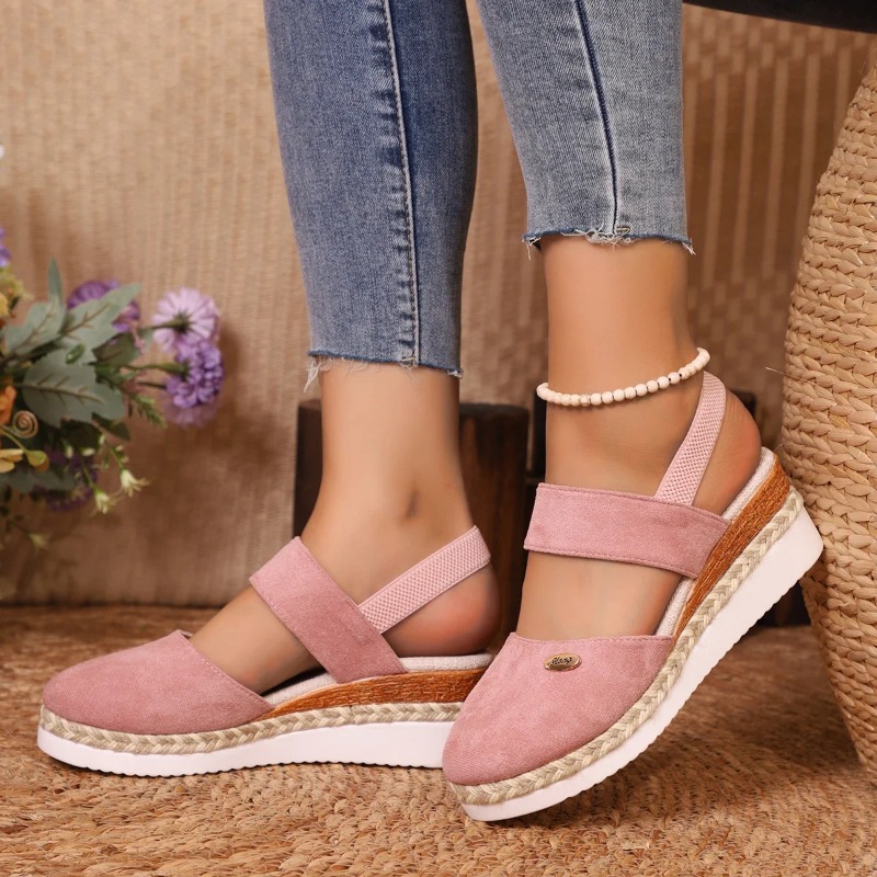 Women Closed Toe Wedge Sandals - Espadrille Wedge Shoes ulasan dan harga