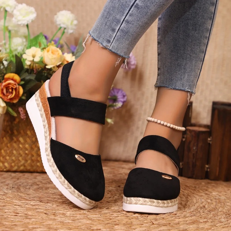 Women Closed Toe Wedge Sandals - Espadrille Wedge Shoes ulasan dan harga